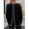 imageDokotoo Long Sleeve Shirts Split Back Womens Tops Fall Outfits 2025 Fashion Casual Womens ClothingBlack