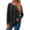 imageDokotoo Long Sleeve Shirts Split Back Womens Tops Fall Outfits 2025 Fashion Casual Womens ClothingBlack
