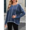 imageDokotoo Long Sleeve Shirts Split Back Womens Tops Fall Outfits 2025 Fashion Casual Womens ClothingBlue