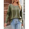 imageDokotoo Long Sleeve Shirts Split Back Womens Tops Fall Outfits 2025 Fashion Casual Womens ClothingGreen