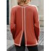 imageDokotoo Long Sleeve Shirts Split Back Womens Tops Fall Outfits 2025 Fashion Casual Womens ClothingRed