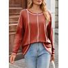imageDokotoo Long Sleeve Shirts Split Back Womens Tops Fall Outfits 2025 Fashion Casual Womens ClothingRed