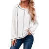imageDokotoo Long Sleeve Shirts Split Back Womens Tops Fall Outfits 2025 Fashion Casual Womens ClothingWhite