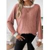 imageDokotoo Long Sleeve Shirts for Women Casual Fashion Loose Fit Womens Tops Crewneck Basic Pullover TunicsRose Pink