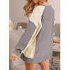 imageDokotoo Oversized Sweatshirt for Women Waffle Knit Color Block Crewneck Long Sleeve Casual High Low Pullover Sweatshirts TopsGrey