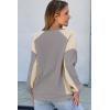 imageDokotoo Oversized Sweatshirt for Women Waffle Knit Color Block Crewneck Long Sleeve Casual High Low Pullover Sweatshirts TopsGrey