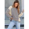 imageDokotoo Oversized Sweatshirt for Women Waffle Knit Color Block Crewneck Long Sleeve Casual High Low Pullover Sweatshirts TopsGrey