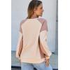 imageDokotoo Oversized Sweatshirt for Women Waffle Knit Color Block Crewneck Long Sleeve Casual High Low Pullover Sweatshirts TopsKhaki