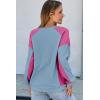 imageDokotoo Oversized Sweatshirt for Women Waffle Knit Color Block Crewneck Long Sleeve Casual High Low Pullover Sweatshirts TopsLight Blue