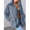 imageDokotoo Winter Fleece Jacket for Women 2025 Zipper Stand Collar Casual Coats with PocketsDusk Blue