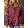 imageDokotoo Winter Fleece Jacket for Women 2025 Zipper Stand Collar Casual Coats with PocketsRed