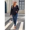 imageDokotoo Women Tops Long Sleeve V Neck Shirts 2025 Fall Fashion Dressy Casual Business Tunic BlousesBlack