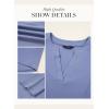 imageDokotoo Women Tops Long Sleeve V Neck Shirts 2025 Fall Fashion Dressy Casual Business Tunic BlousesBlue