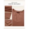 imageDokotoo Women Tops Long Sleeve V Neck Shirts 2025 Fall Fashion Dressy Casual Business Tunic BlousesCoffee