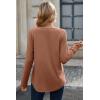 imageDokotoo Women Tops Long Sleeve V Neck Shirts 2025 Fall Fashion Dressy Casual Business Tunic BlousesCoffee