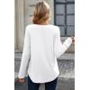 imageDokotoo Women Tops Long Sleeve V Neck Shirts 2025 Fall Fashion Dressy Casual Business Tunic BlousesWhite