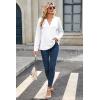 imageDokotoo Women Tops Long Sleeve V Neck Shirts 2025 Fall Fashion Dressy Casual Business Tunic BlousesWhite