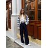 imageDokotoo Womens 2025 Fashion Casual Open Front Long Sleeve Hollow Out Crochet Knit Cardigans Sweaters Boho Outerwear CoatsSky Blue