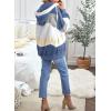 imageDokotoo Womens 2025 Winter Fuzzy Fleece Jacket Hooded Color Block Patchwork Cardigan Coats Outerwear with PocketsA Blue