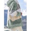 imageDokotoo Womens 2025 Winter Fuzzy Fleece Jacket Hooded Color Block Patchwork Cardigan Coats Outerwear with PocketsA Green