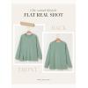 imageDokotoo Womens Casual Long Sleeve 2025 T Shirt Crewneck Side Split Fall Tie Knot Pullover Loose Tunic TopsSmoke Green
