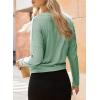 imageDokotoo Womens Casual Long Sleeve 2025 T Shirt Crewneck Side Split Fall Tie Knot Pullover Loose Tunic TopsSmoke Green