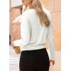 imageDokotoo Womens Casual Long Sleeve 2025 T Shirt Crewneck Side Split Fall Tie Knot Pullover Loose Tunic TopsWhite