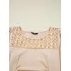 imageDokotoo Womens Casual Long Sleeve Dresses Fashion Fall Lace Crewneck Elegant Solid Formal Midi DressApricot
