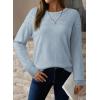 imageDokotoo Womens Casual Long Sleeve Wool Hollow Out Sweaters for Women 2025 Trendy Lightweight Crochet Pullover TopsBeau Blue