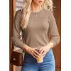 imageDokotoo Womens Casual Long Sleeve Wool Hollow Out Sweaters for Women 2025 Trendy Lightweight Crochet Pullover TopsDark Khaki