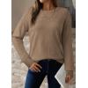 imageDokotoo Womens Casual Long Sleeve Wool Hollow Out Sweaters for Women 2025 Trendy Lightweight Crochet Pullover TopsDark Khaki