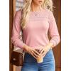 imageDokotoo Womens Casual Long Sleeve Wool Hollow Out Sweaters for Women 2025 Trendy Lightweight Crochet Pullover TopsGossamer Pink