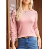 imageDokotoo Womens Casual Long Sleeve Wool Hollow Out Sweaters for Women 2025 Trendy Lightweight Crochet Pullover TopsGossamer Pink