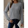 imageDokotoo Womens Casual Long Sleeve Wool Hollow Out Sweaters for Women 2025 Trendy Lightweight Crochet Pullover TopsMedium Grey
