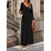 imageDokotoo Womens Casual Loose Overalls Jumpsuits One Piece Long Sleeve Wide Leg Pant Rompers With PocketsBlack