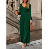 imageDokotoo Womens Casual Loose Overalls Jumpsuits One Piece Long Sleeve Wide Leg Pant Rompers With PocketsGreen