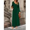 imageDokotoo Womens Casual Loose Overalls Jumpsuits One Piece Long Sleeve Wide Leg Pant Rompers With PocketsGreen
