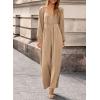 imageDokotoo Womens Casual Loose Overalls Jumpsuits One Piece Long Sleeve Wide Leg Pant Rompers With PocketsParchment