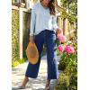 imageDokotoo Womens Casual T Shirts Long Sleeve V Neck Ribbed Knit Tops Tee ShirtsBeau Blue