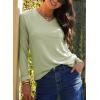 imageDokotoo Womens Casual T Shirts Long Sleeve V Neck Ribbed Knit Tops Tee ShirtsMeadow Mist Green
