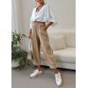 imageDokotoo Womens Cotton Baggy Wide Leg Pants Casual Elastic Waisted Loose Lounge Harem Pants with PocketsSmoke Gray