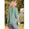 imageDokotoo Womens Fall Fashion 2025 Business Casual V Neck Long Sleeve Lace Trim Tops with Smocked Cuffs Loose BlousesSmoke Green