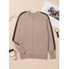 imageDokotoo Womens Fall Sweaters Casual Long Sleeve Crewneck Color Block Pullover Knit TopsBeige