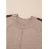 imageDokotoo Womens Fall Sweaters Casual Long Sleeve Crewneck Color Block Pullover Knit TopsBeige