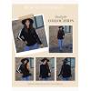 imageDokotoo Womens Fall Sweaters Casual Long Sleeve Crewneck Color Block Pullover Knit TopsBlack