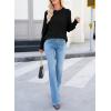 imageDokotoo Womens Fall Sweaters Casual Long Sleeve Crewneck Color Block Pullover Knit TopsBlack