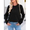imageDokotoo Womens Fall Sweaters Casual Long Sleeve Crewneck Color Block Pullover Knit TopsBlack