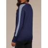 imageDokotoo Womens Fall Sweaters Casual Long Sleeve Crewneck Color Block Pullover Knit TopsBlue