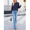 imageDokotoo Womens Fall Sweaters Casual Long Sleeve Crewneck Color Block Pullover Knit TopsBlue