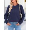 imageDokotoo Womens Fall Sweaters Casual Long Sleeve Crewneck Color Block Pullover Knit TopsBlue